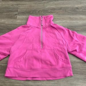 Sonic Pink Funnel Neck Scuba Size Xs with small bleach stain